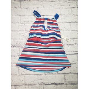 NEW New Directions Women's Tankini Swimsuit Top Size Small Stripes